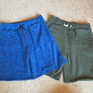 Blue and Green Casual Shorts Set